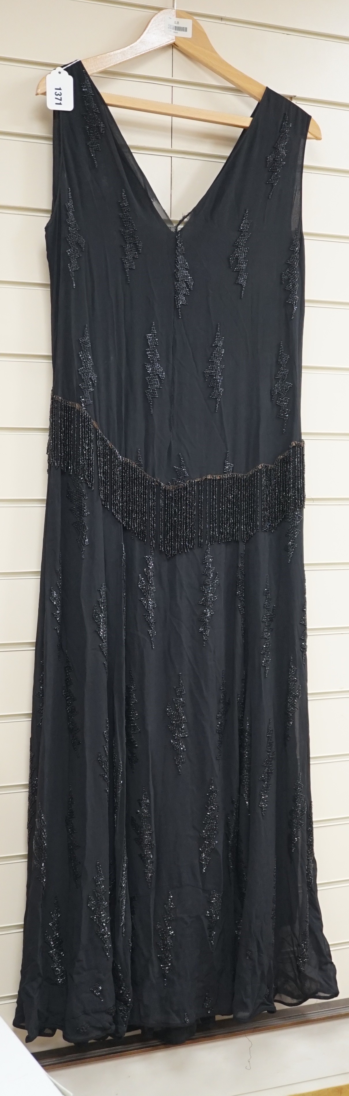 A 1930's black evening dress